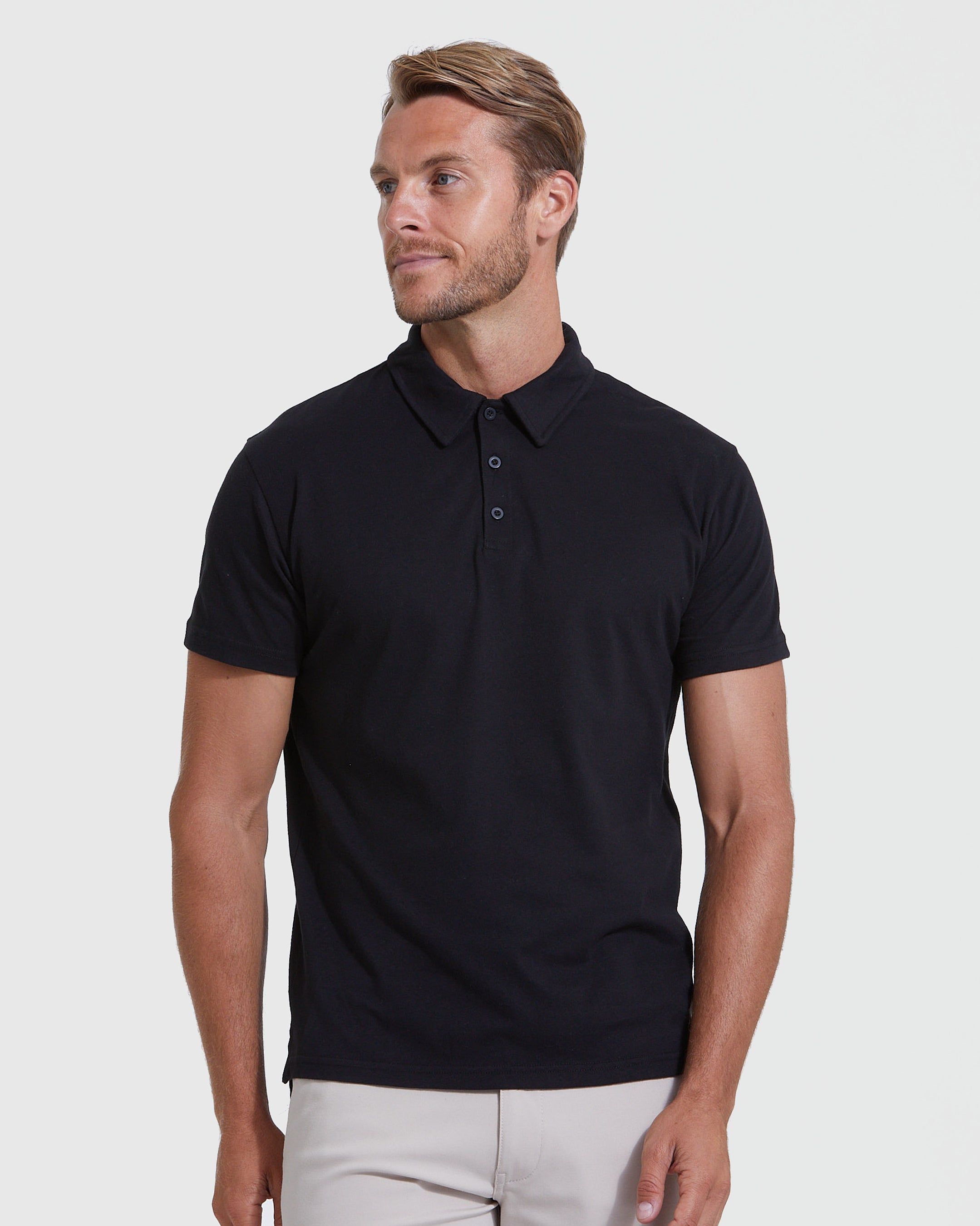 All Black Short Sleeve Polo 3-Pack | All Black Short Sleeve Polo 3-Pack | True Classic All Black Short Sleeve Polo 3-Pack | All Black Short Sleeve Polo 3-Pack | True Classic