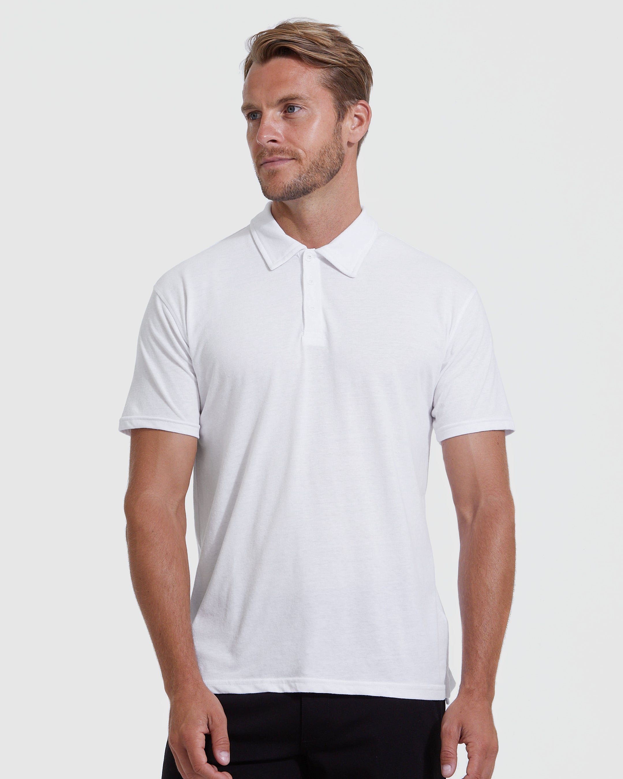 10323 Indigo Polo Neck T-Shirt