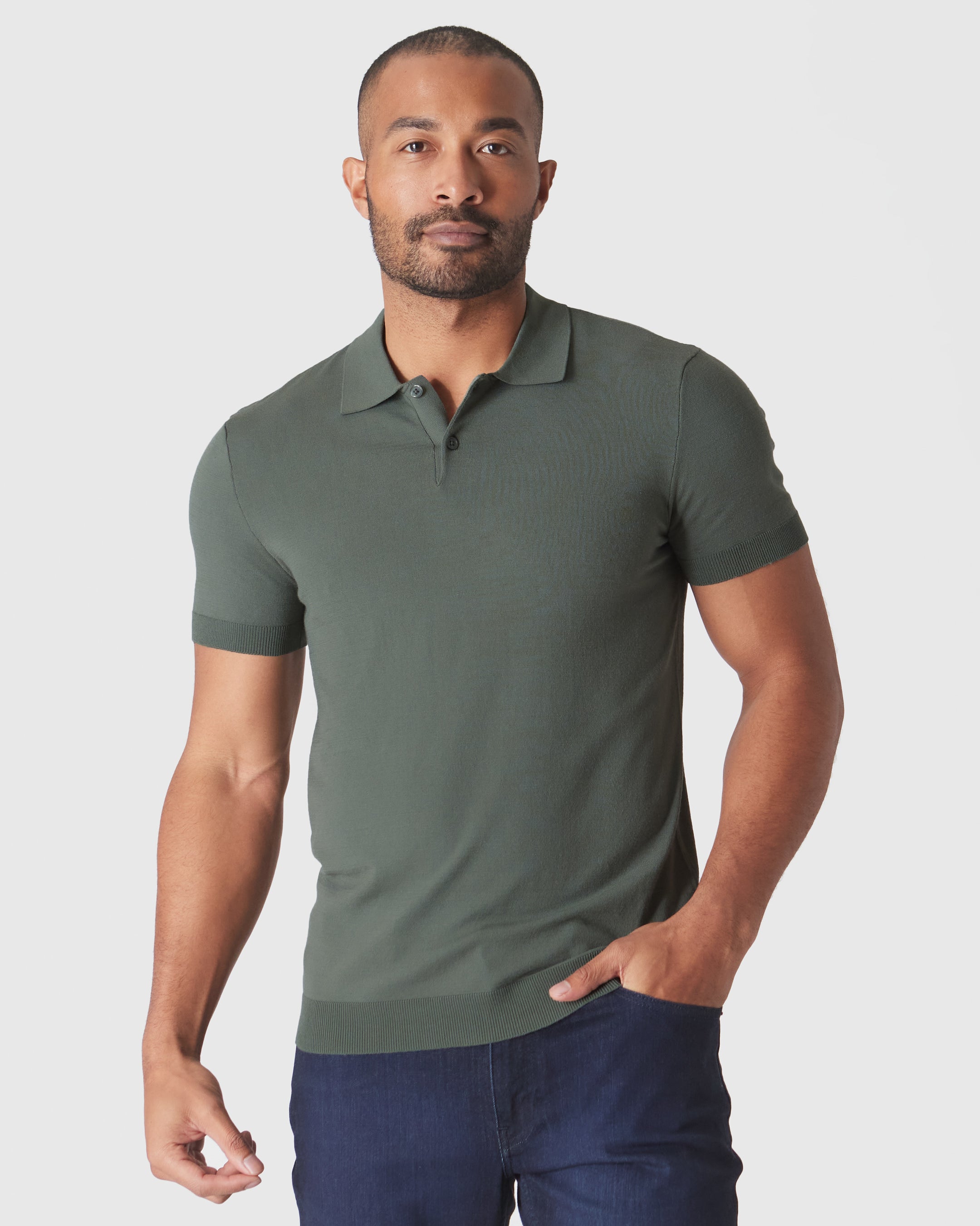 moss polo Moss Short Sleeve Sweater Polo | Moss Short Sleeve Sweater Polo