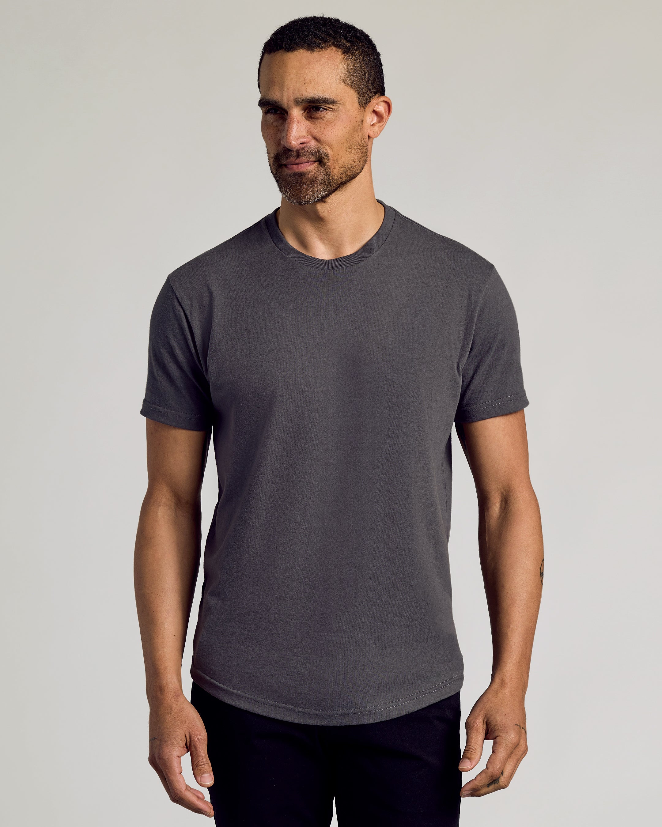 Casual Knitted Jacquard Sweatshirt - Curved Hem, Crew Neck Style