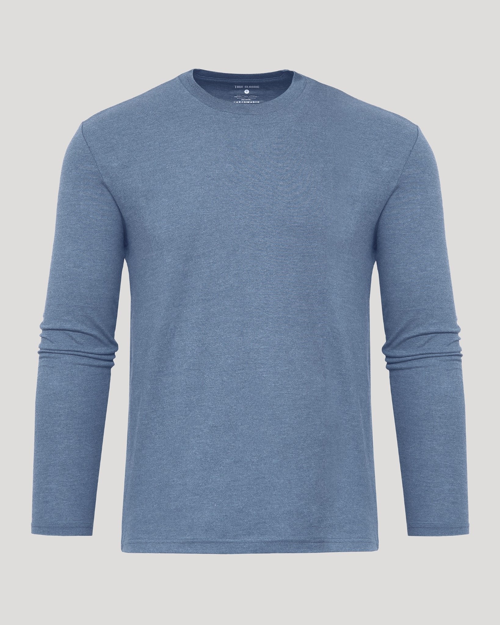 【Olde steader】CREW NECK LONG SLEEVE Dark Heather Vintage Navy Long Sleeve Crew Neck T-Shirt | Dark