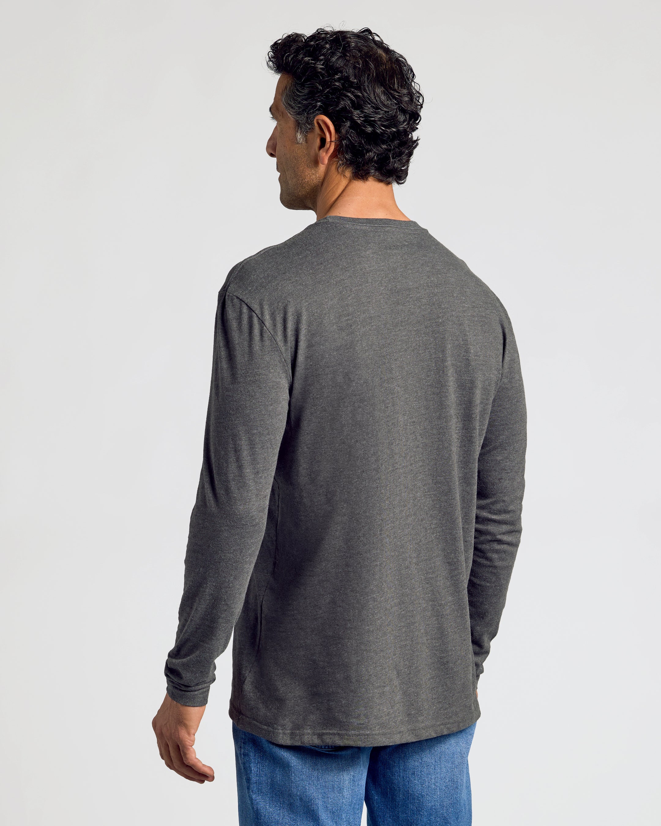 Charcoal Heather Gray Classic Long Sleeve Crew Neck – True Classic