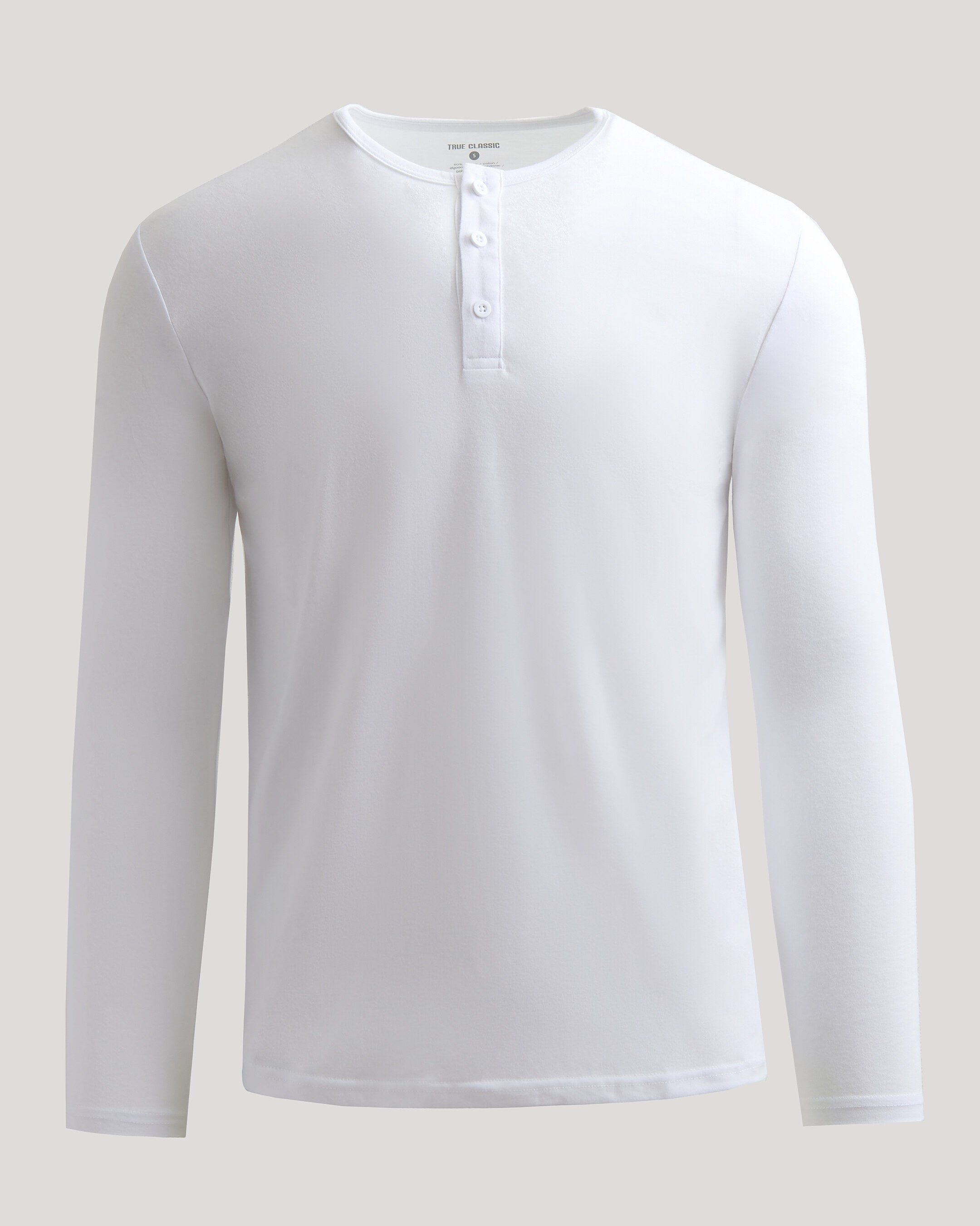 White Classic Long Sleeve Henley – True Classic