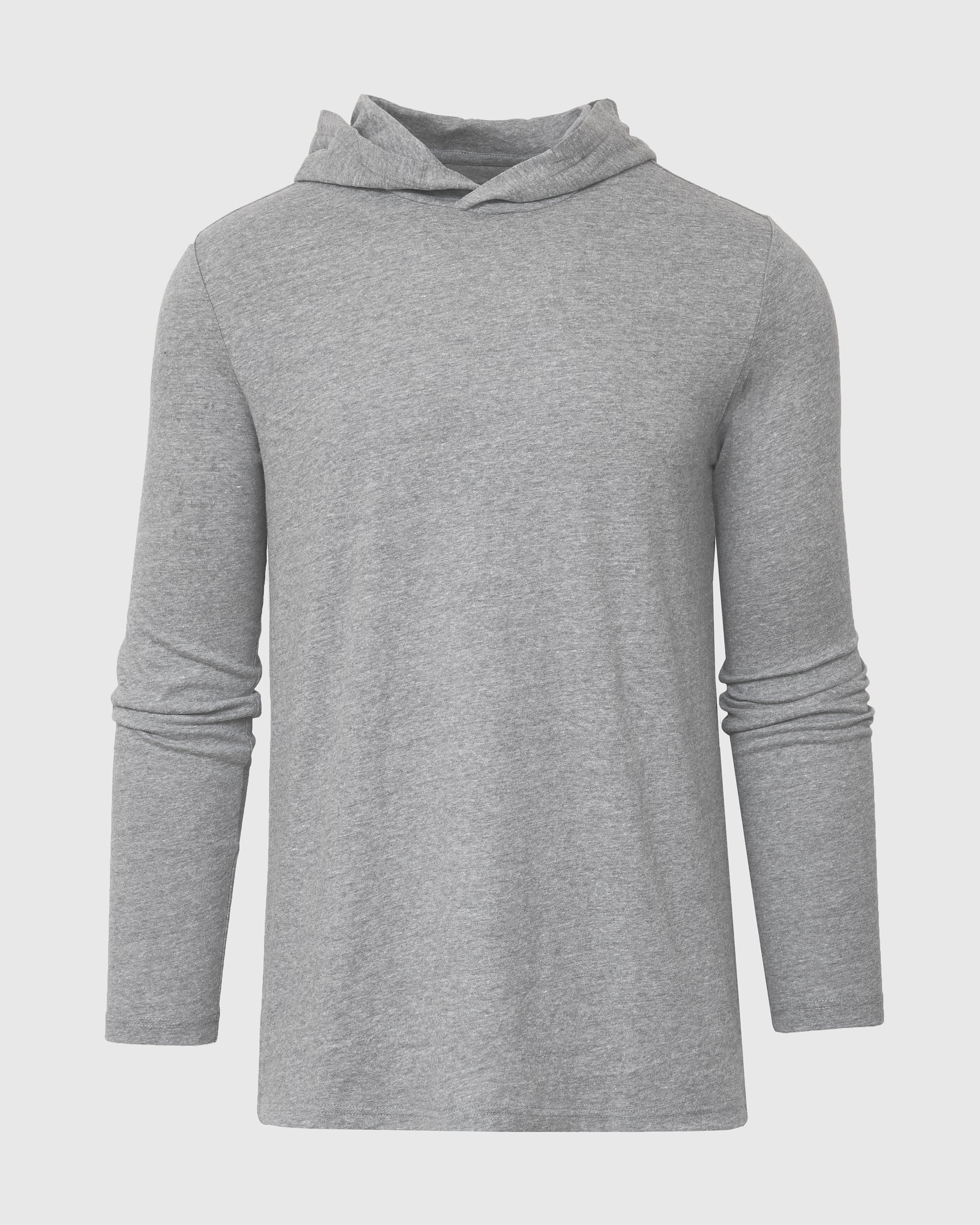 Heather Gray Hooded Long Sleeve T-Shirt Men's Heather Gray