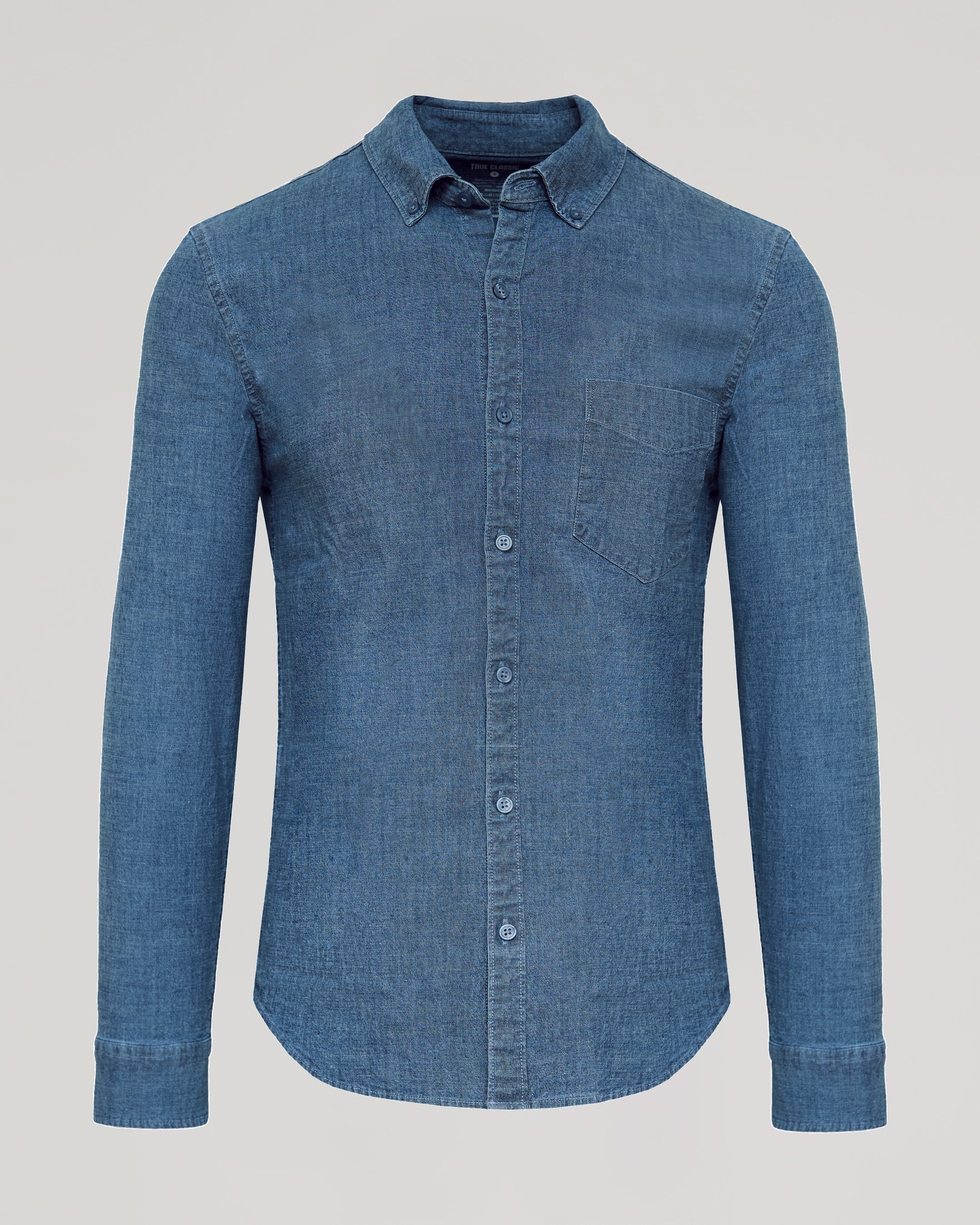 Light Indigo Wash Long Sleeve Chambray Shirt | Light Indigo Wash