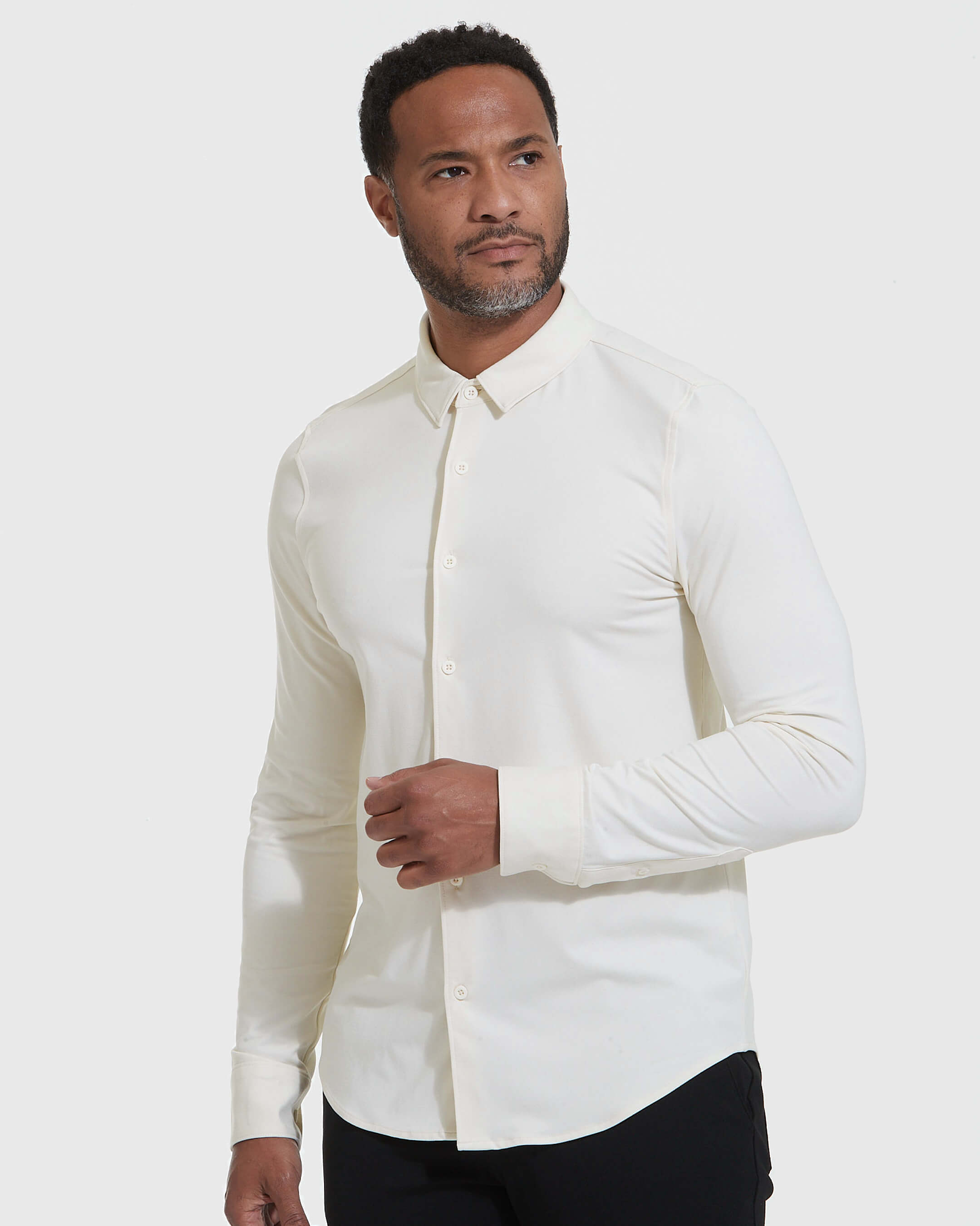 Ecru Long Sleeve Do-It-All Comfort Shirt Ecru Long Sleeve Do-It-All Comfort Shirt