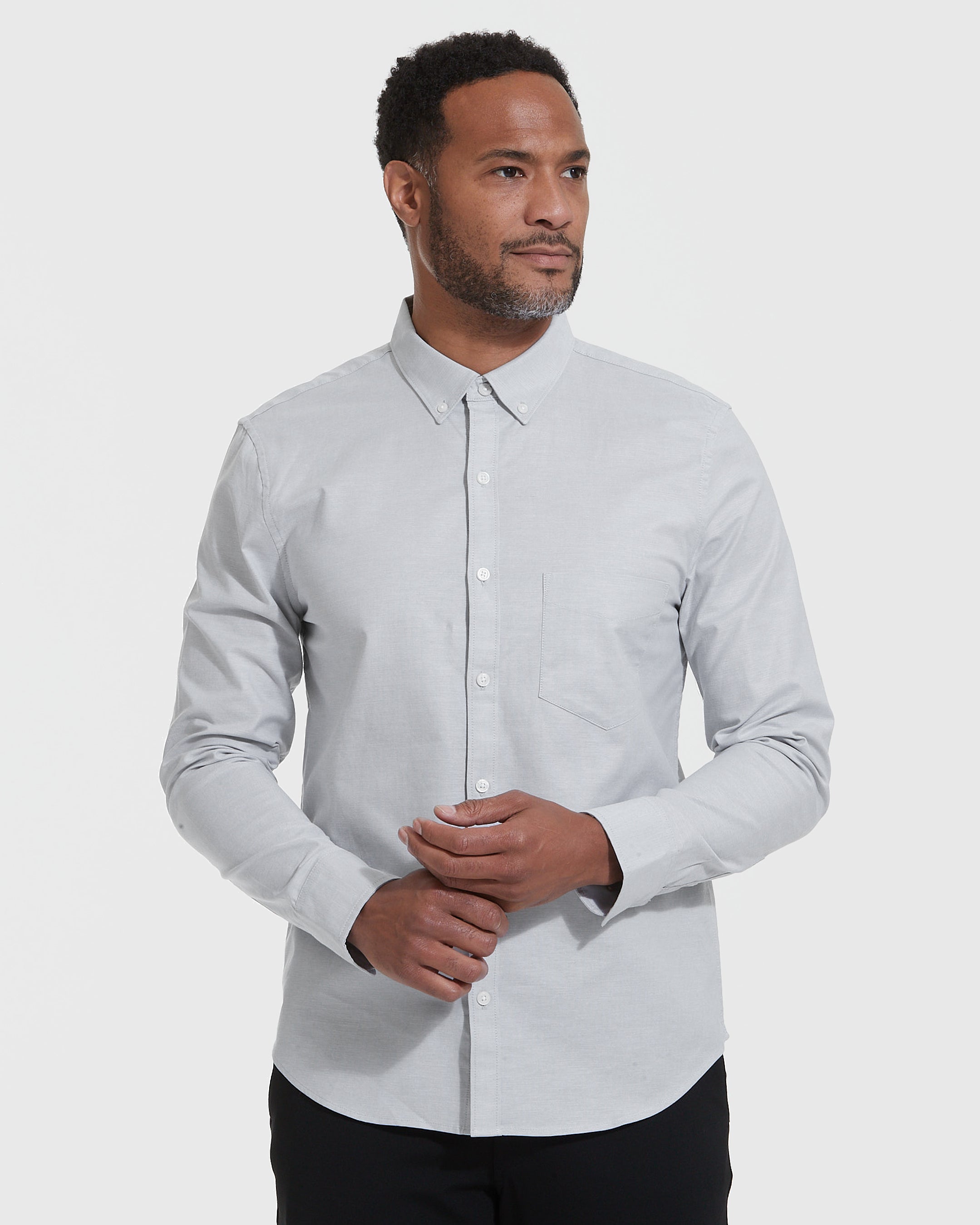Light Gray Stretch Oxford Long Sleeve Shirt | Light Gray Stretch Oxford Long Sleeve Shirt | True Classic Light Gray Stretch Oxford Long Sleeve Shirt | Light Gray Stretch Oxford Long Sleeve Shirt | True Classic
