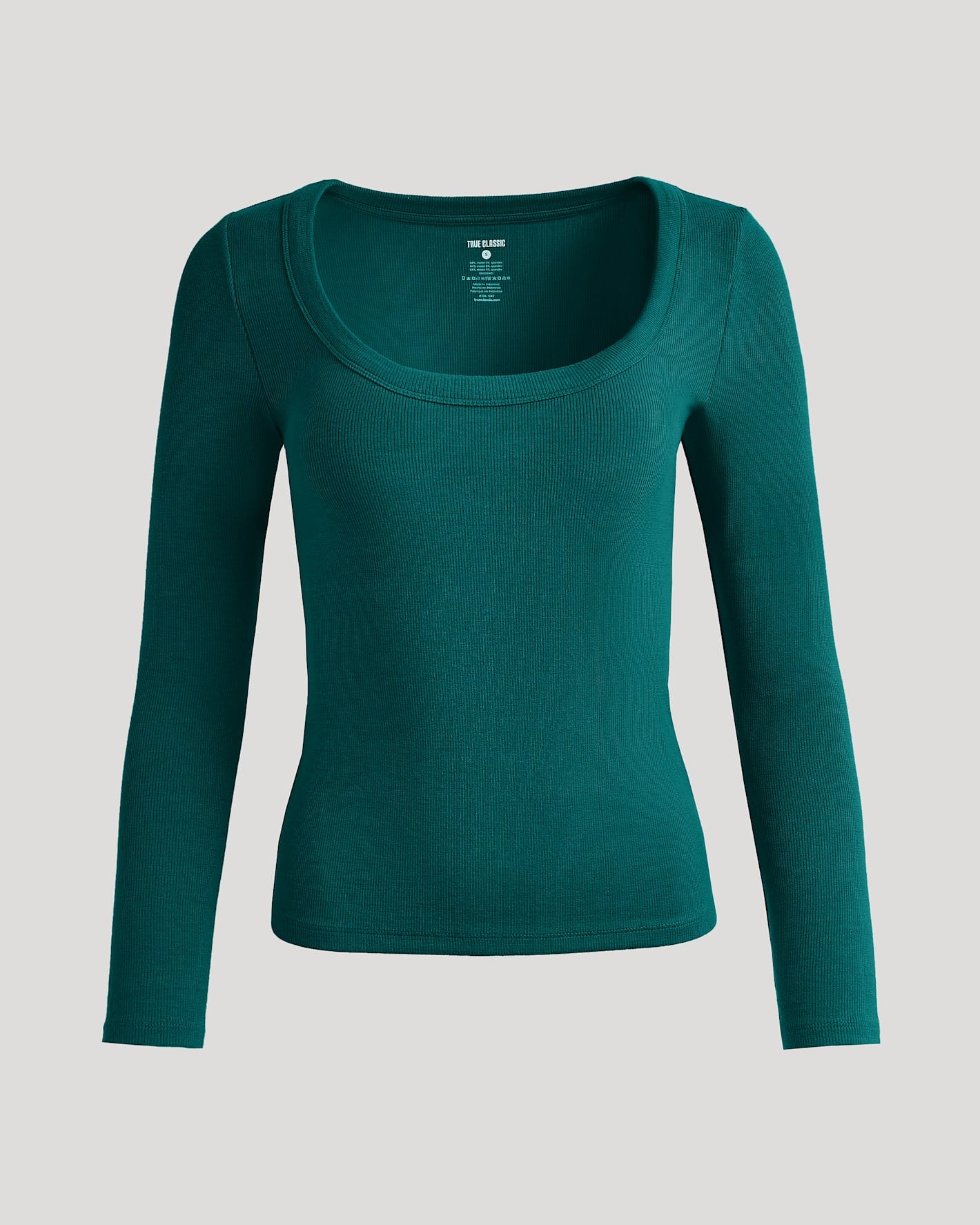 Womens Deep Emerald Relaxed Slub V-Neck Tee - True Classic