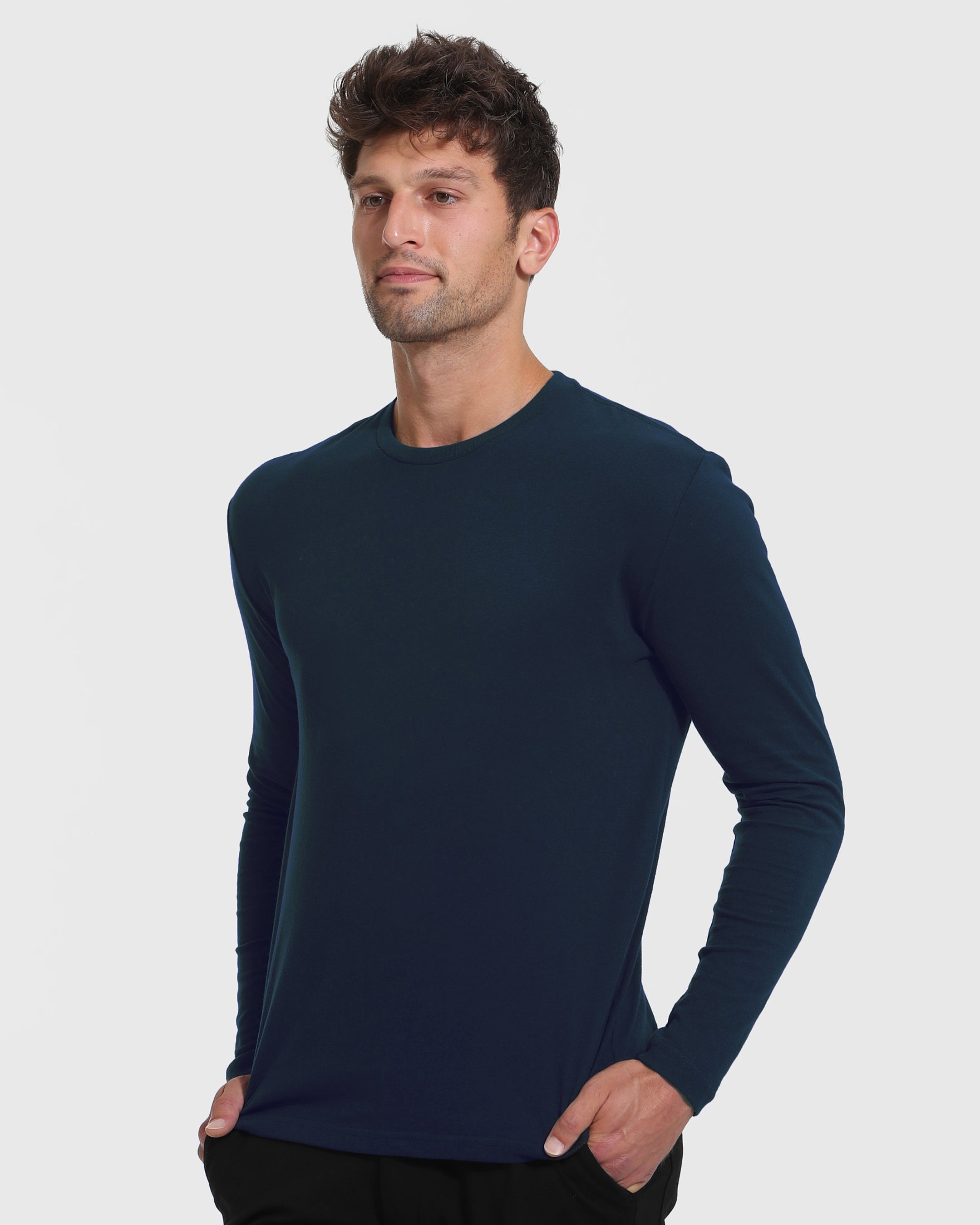 Navy Long Sleeve Tee Men