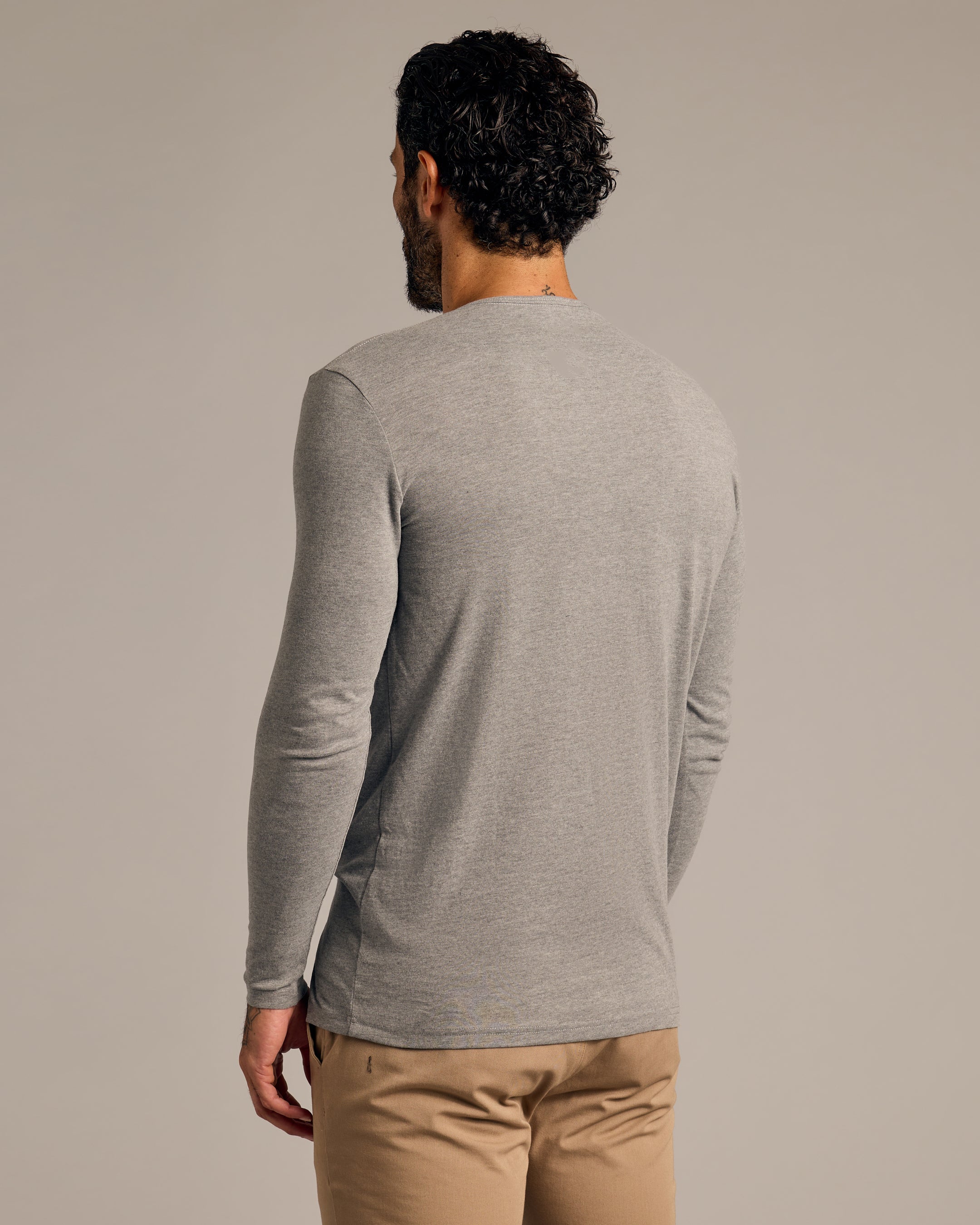 ROD & REELS HEATHER GRAY LONG SLEEVE PERFORMANCE TEE
