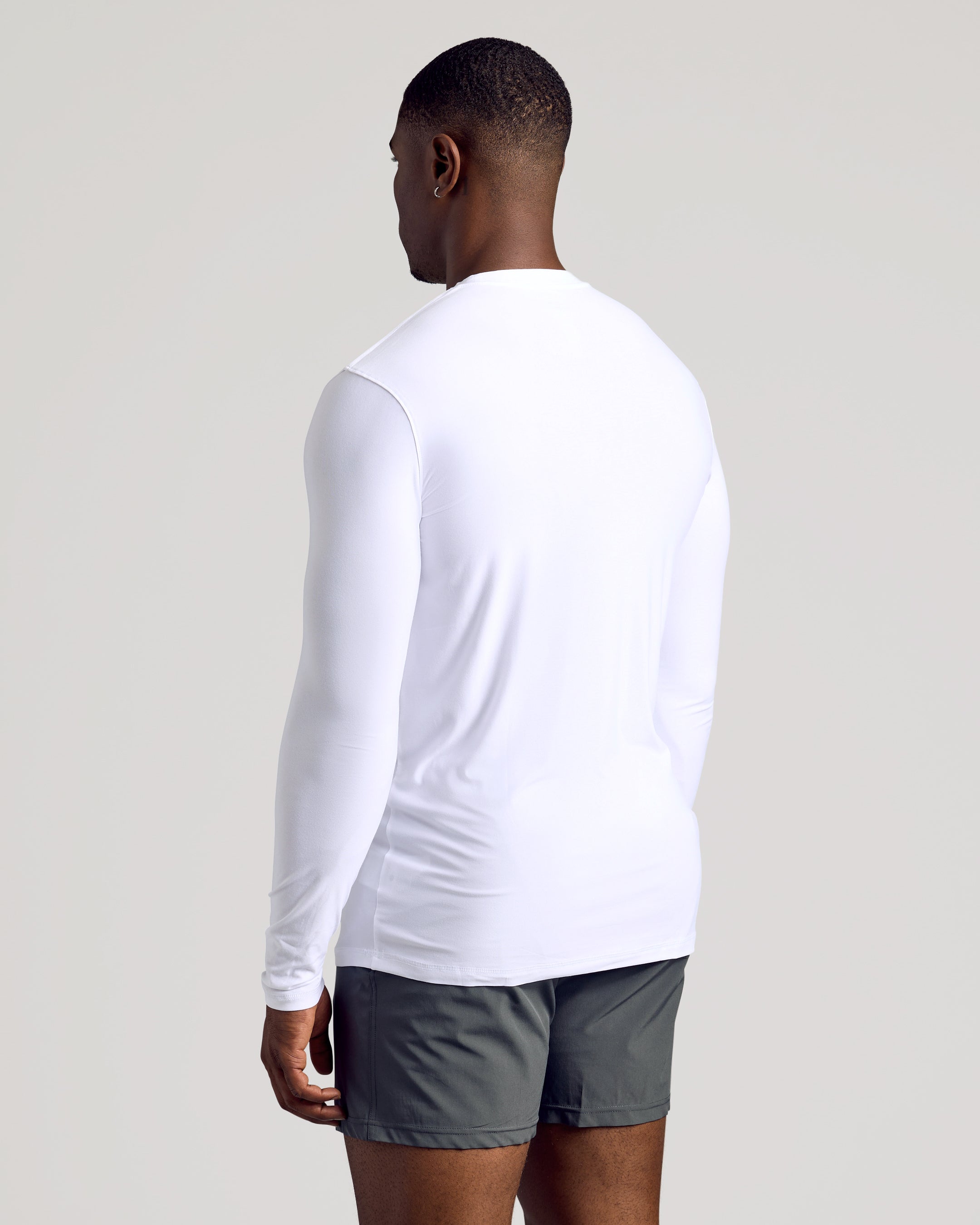 White Heavyweight Long Sleeve Pocket Crew 4-Pack main image 1
