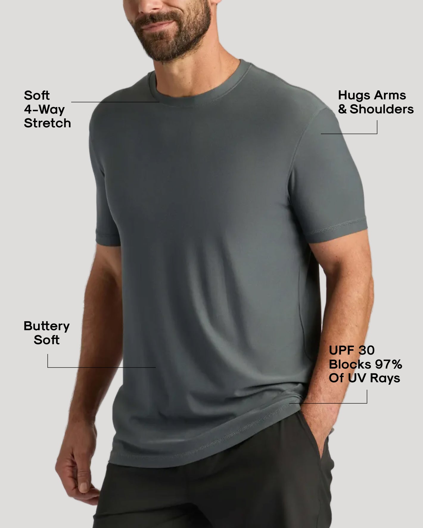 Carbon Active Short Sleeve Crew Neck T-Shirt | Carbon Active Short 