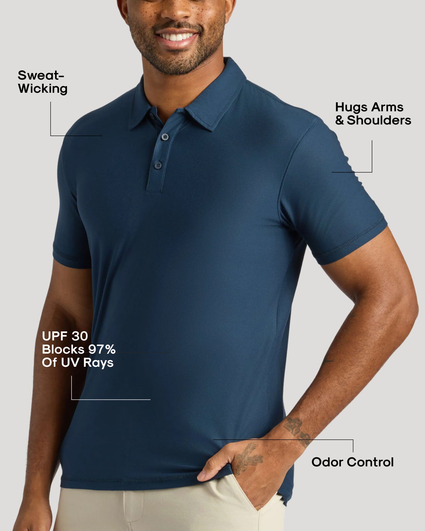 Navy Active Short Sleeve Polo | Navy Active Short Sleeve Polo
