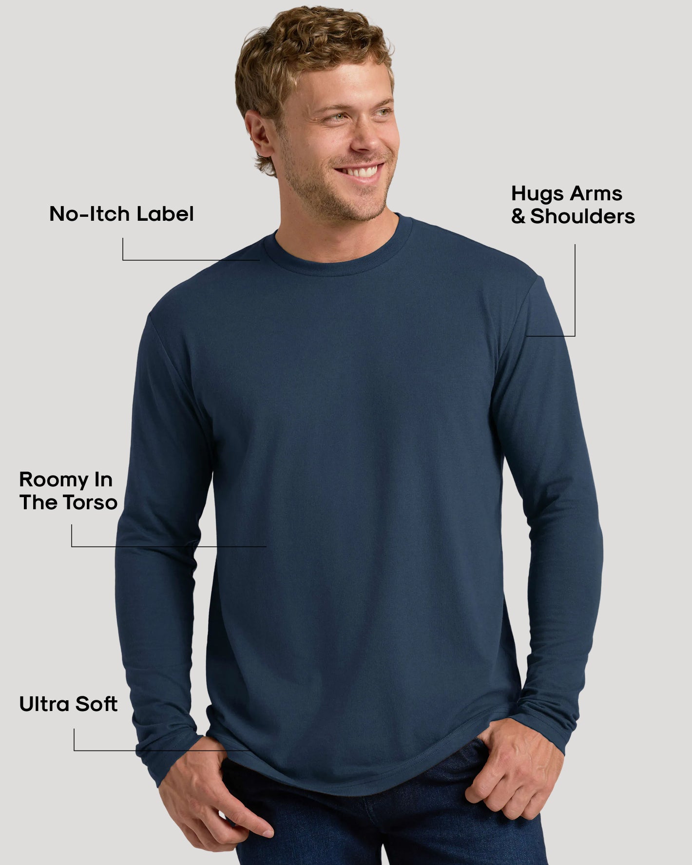 Navy Classic Long Sleeve Crew Neck – True Classic