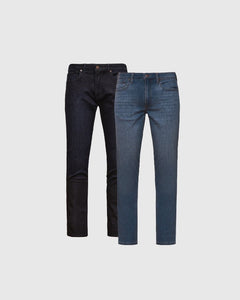 True ClassicSlim Fit Indigo and Medium Wash Jeans 2-Pack