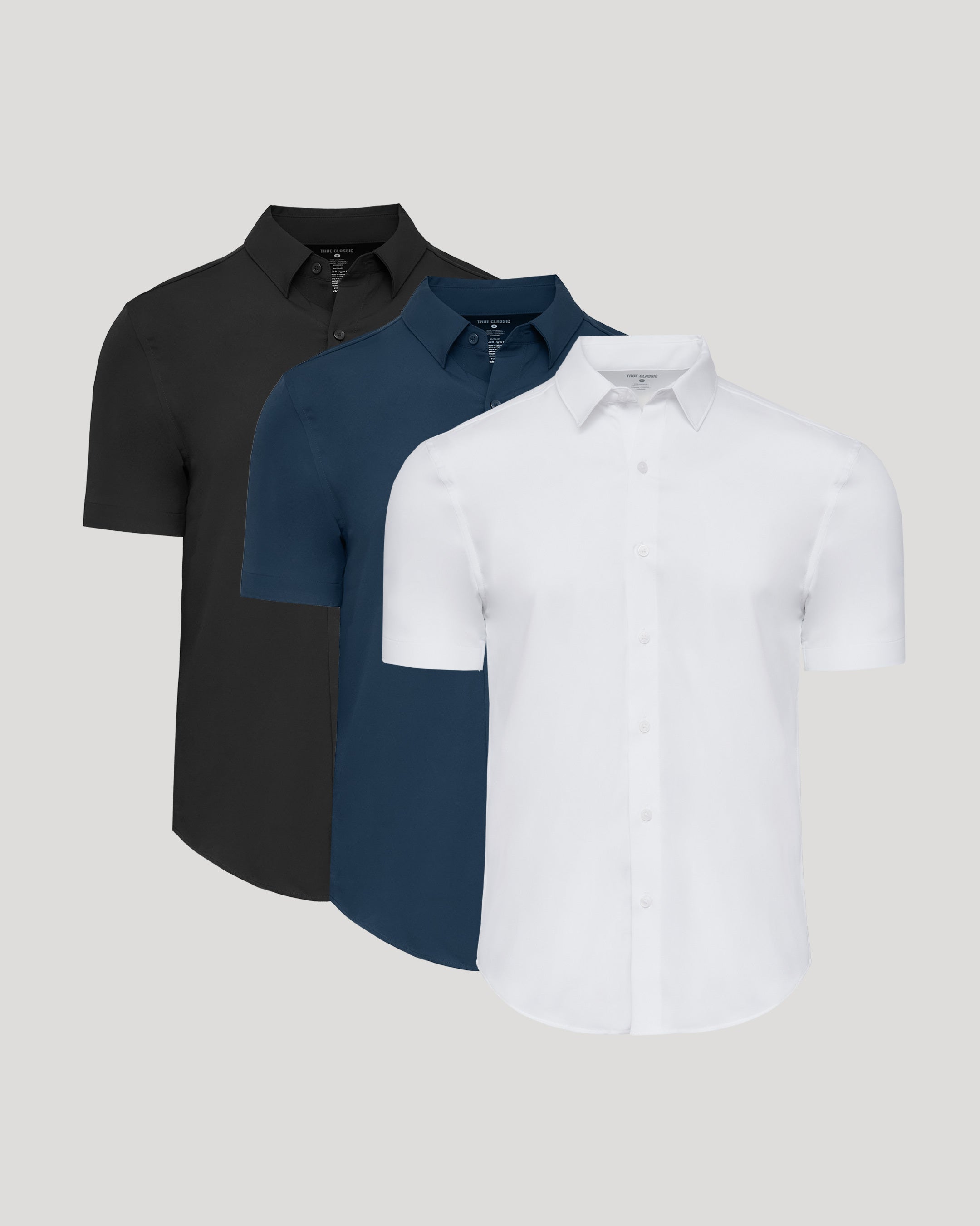 True Classic Staple Short Sleeve Performance Dress Shirt 3-Pack