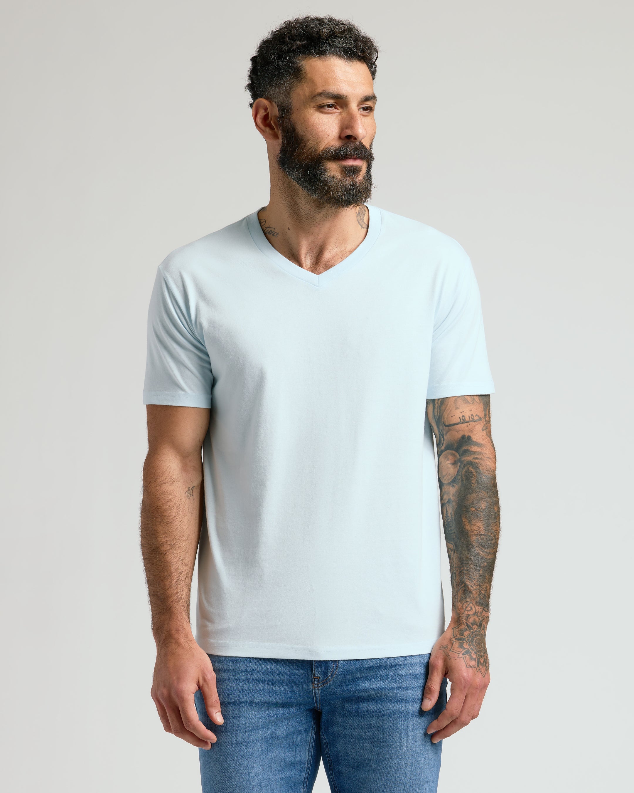 Icker Sea [10 pack] Contrast Stitching V Neck Short Sleeved T Shirt Assorted Colours COI-S-14-BC-ALL main image 1