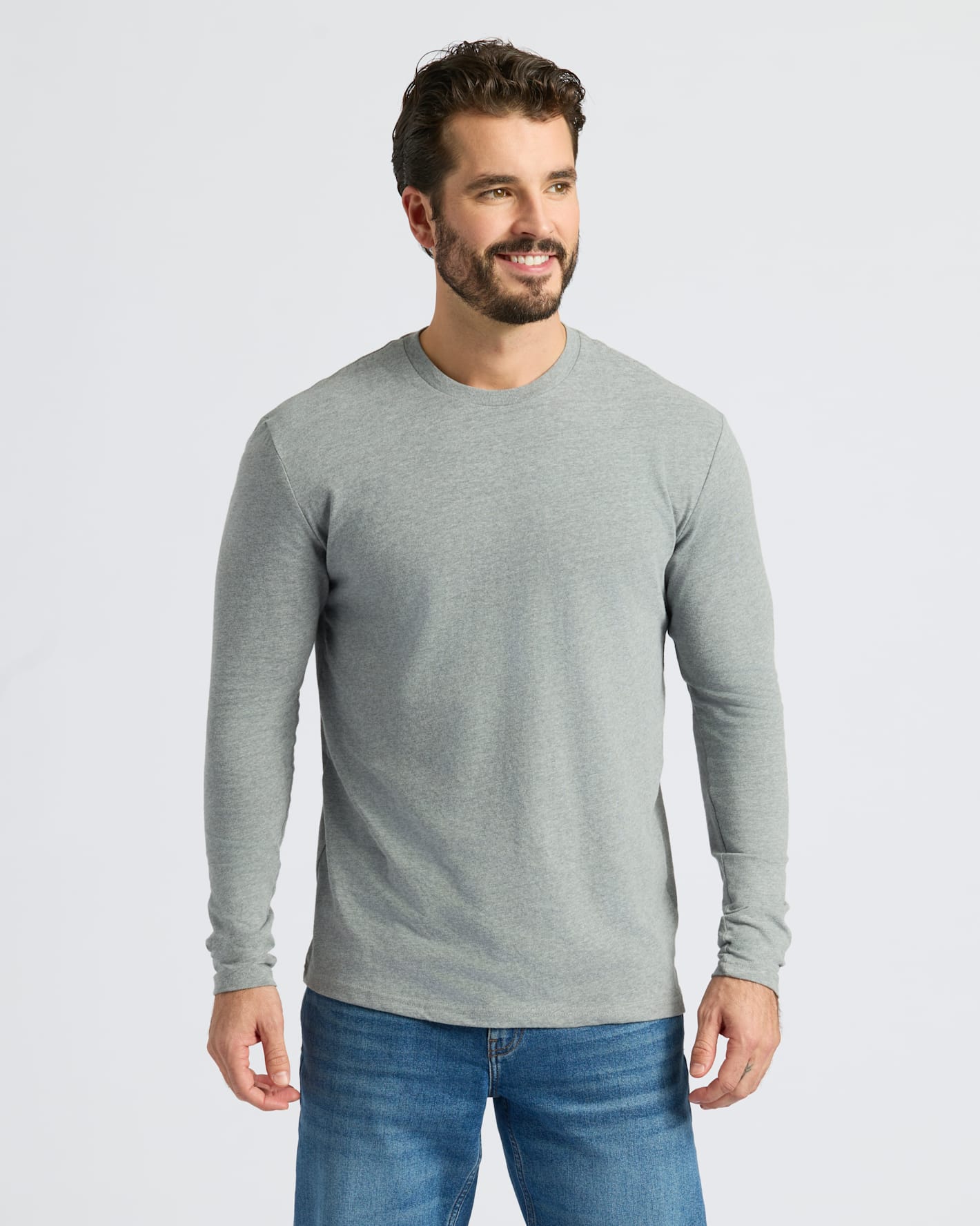 Heather Gray Classic Long Sleeve Crew Neck – True Classic Heather Gray Classic Long Sleeve Crew Neck – True Classic