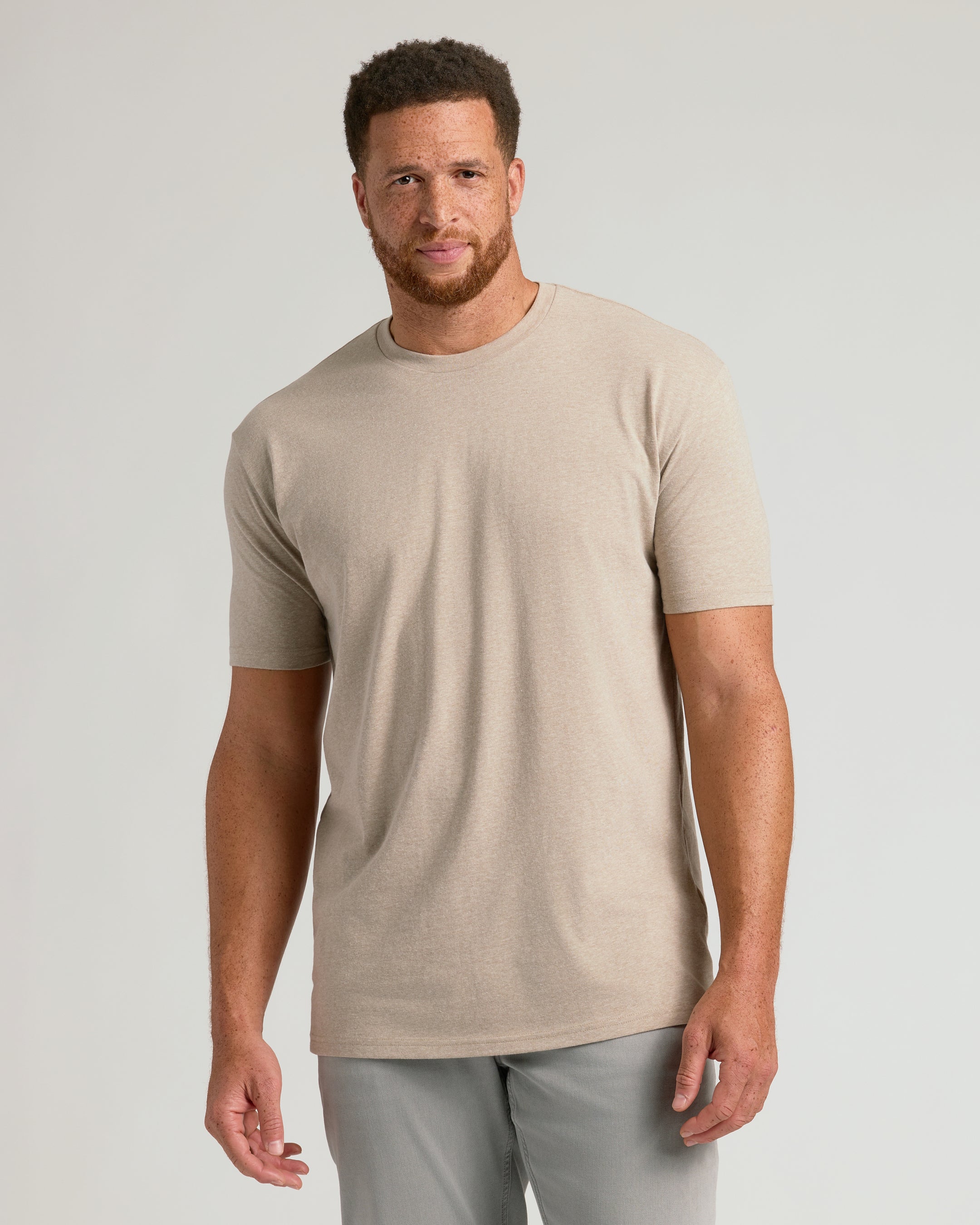 Heather Fennel Tall Straight Hem Crew Neck T-Shirt | Heather