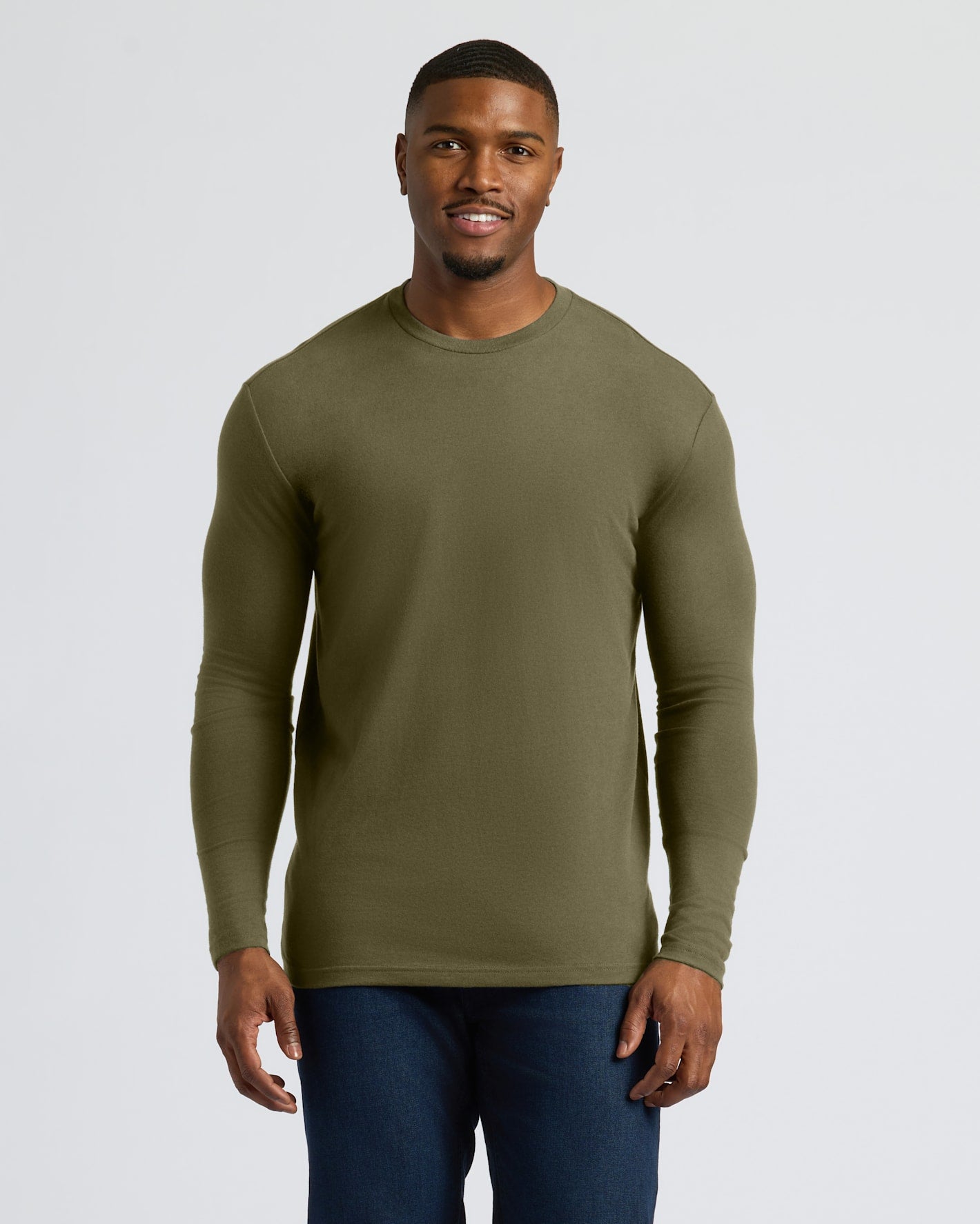 Military Green Tall Crew Neck Long Sleeve | Military Green Tall