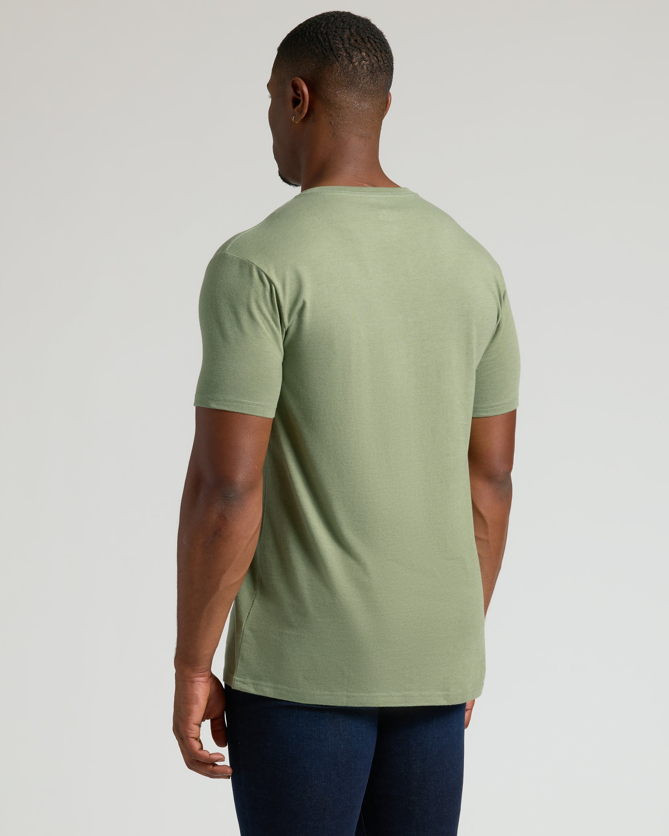 Icker Sea Contrast Trim V Neck Short Sleeved T Shirt Green/Black CA-16-04 main image 0