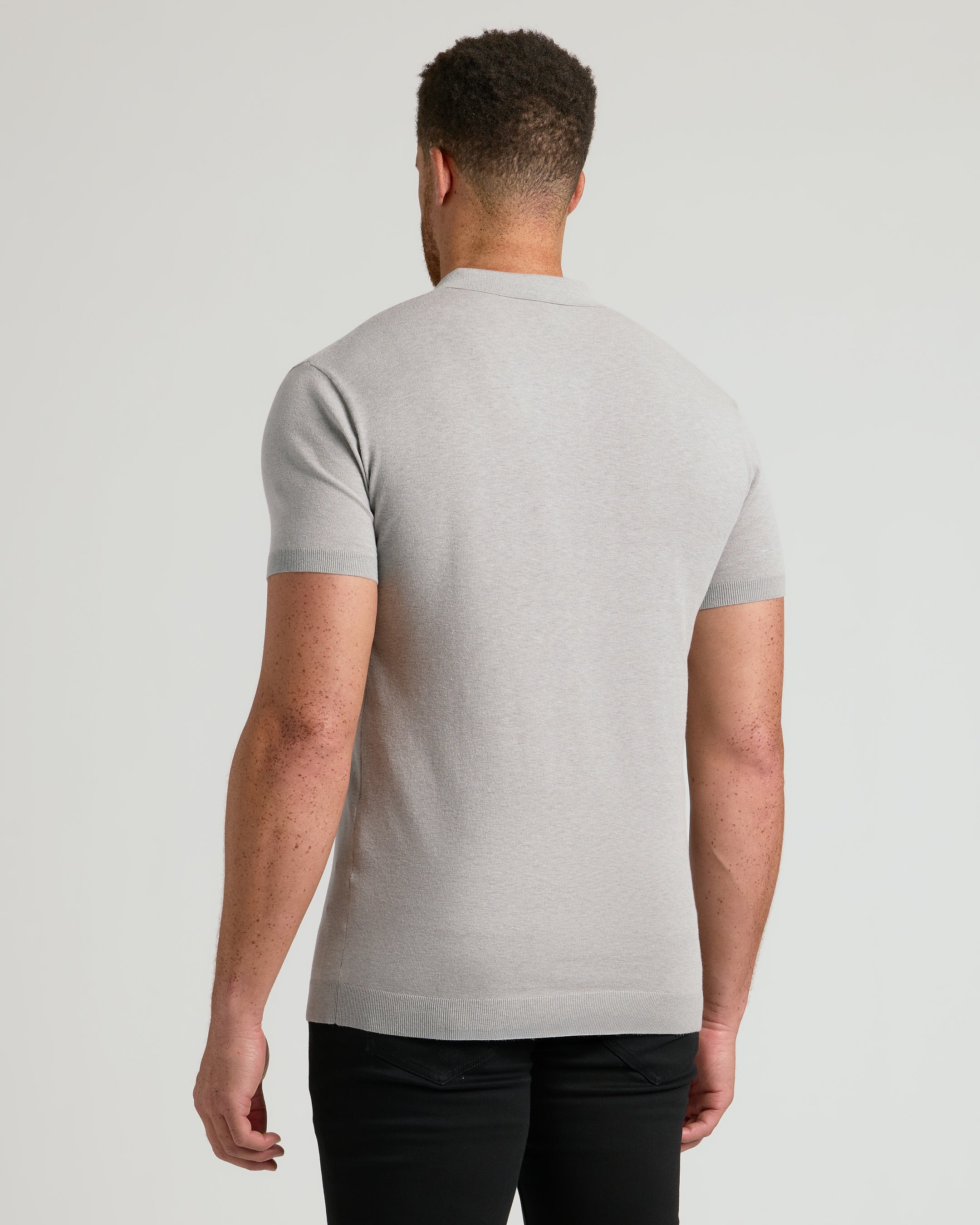 Lee Polo Sweater in Heather Grey main image 1