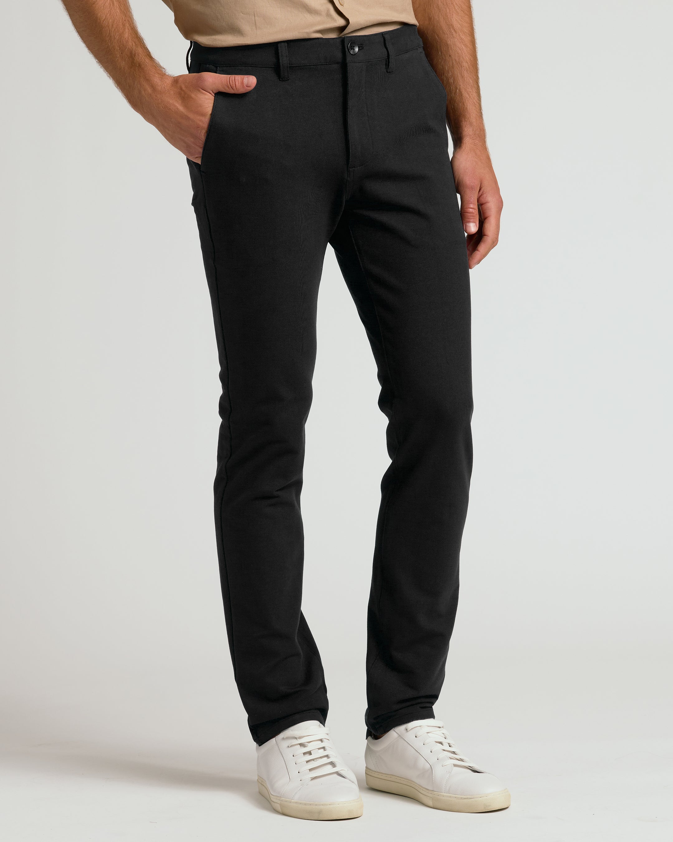 Garner Black Barrel Chino Pants