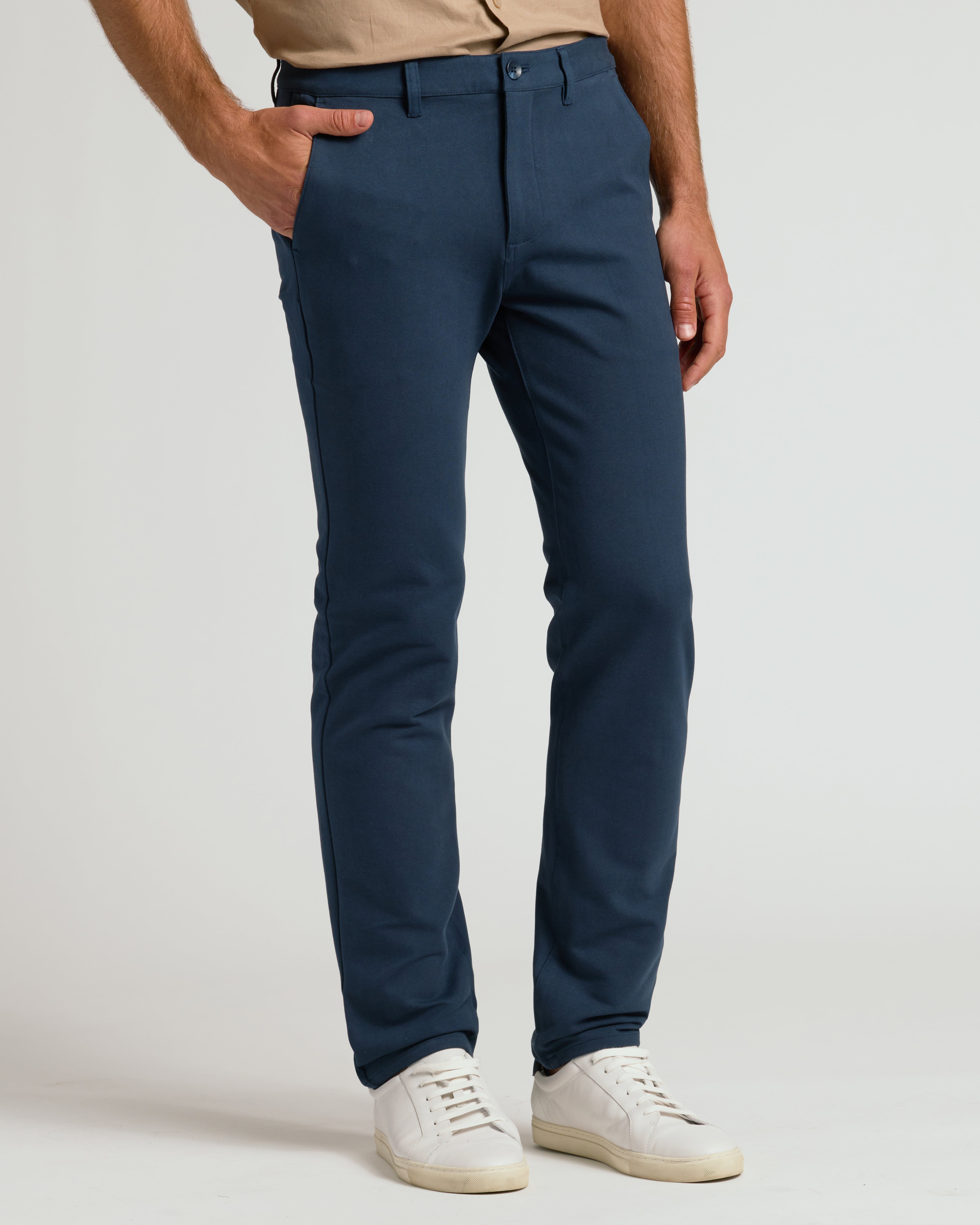 DYLAN GRAY Mens Navy Classic Fit Chino Pants main image 1