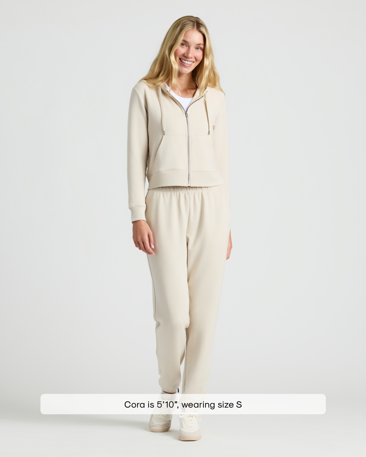 Womens Oatmeal Crop Zip Hoodie & Relaxed Jogger 2-Pack - True Classic