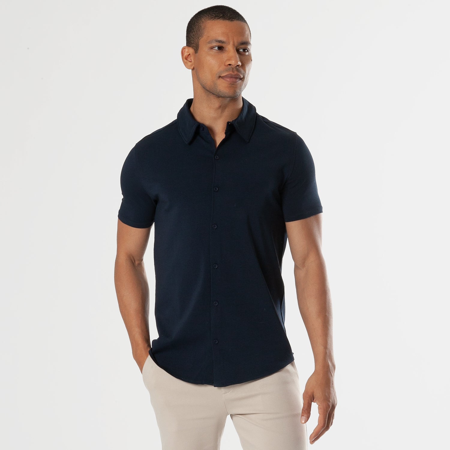 Short Sleeve Button Down Navy Blue Shirt Navy Short Sleeve Knit