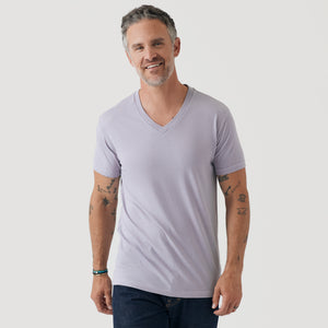 True ClassicLilac Gray V-Neck T-Shirt