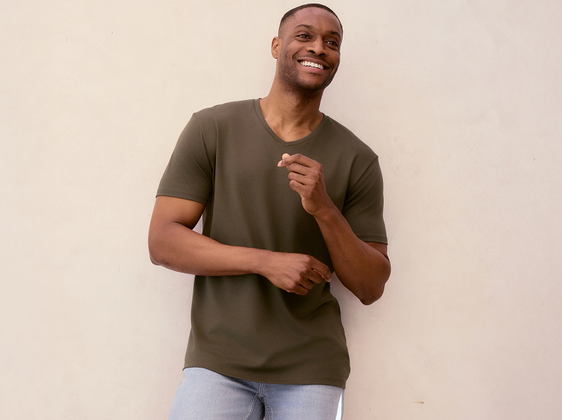 Perfect V-Neck. Our Most Premium Fabric.