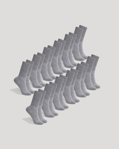 Heather Gray Active Half Crew Socks 12-Pack