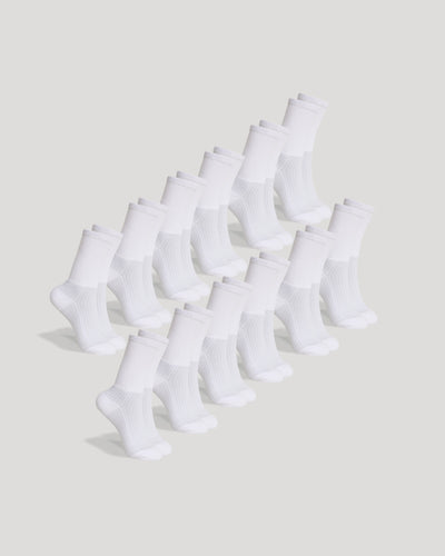 White Active Half Crew Socks 12-Pack