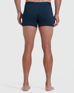 True ClassicRear view of man wearing Navy Boxer Trunk, showcasing fit and style.