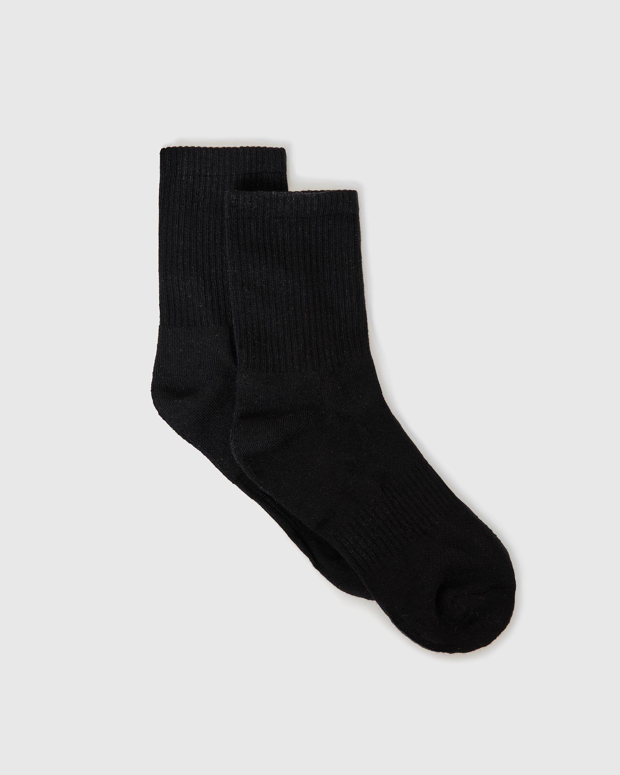 Black Half Crew Socks 12-Pack