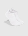 White Ankle Sock Single, featuring seamless toe and contour seam construction.