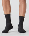 Combo Active Crew Socks 3 Pack on feet, showcasing rib-knit design.