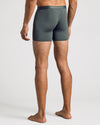 Carbon Boxer Briefs W/ Fly 12-Pack, dark gray, seamless, mid-thigh length.