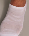 White No Show Socks 3 Pack 2.0 on ankle, featuring mesh panels.