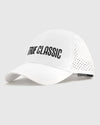 White All Purpose Logo Cap with mesh sides and TRUE CLASSIC embroidery.