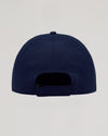 Back view of Navy Active Running Cap with adjustable fabric strap.