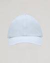 White Active Running Cap, breathable six-panel design, adjustable fit, sun protection.