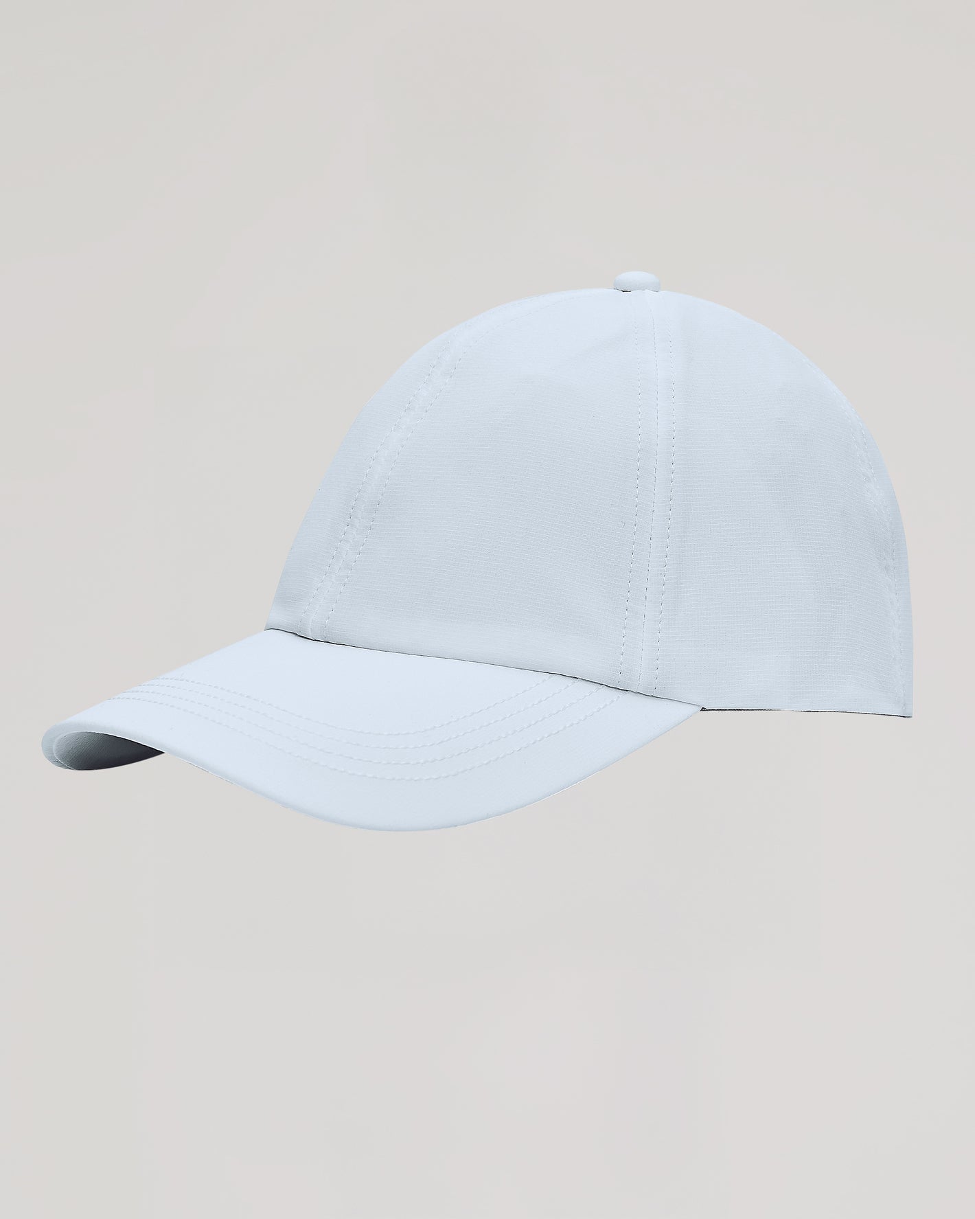White Active Running Cap with adjustable fit and breathable, sun-protective fabric.