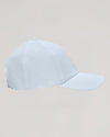 White Active Running Cap with curved brim, six-panel crown, and adjustable strap.