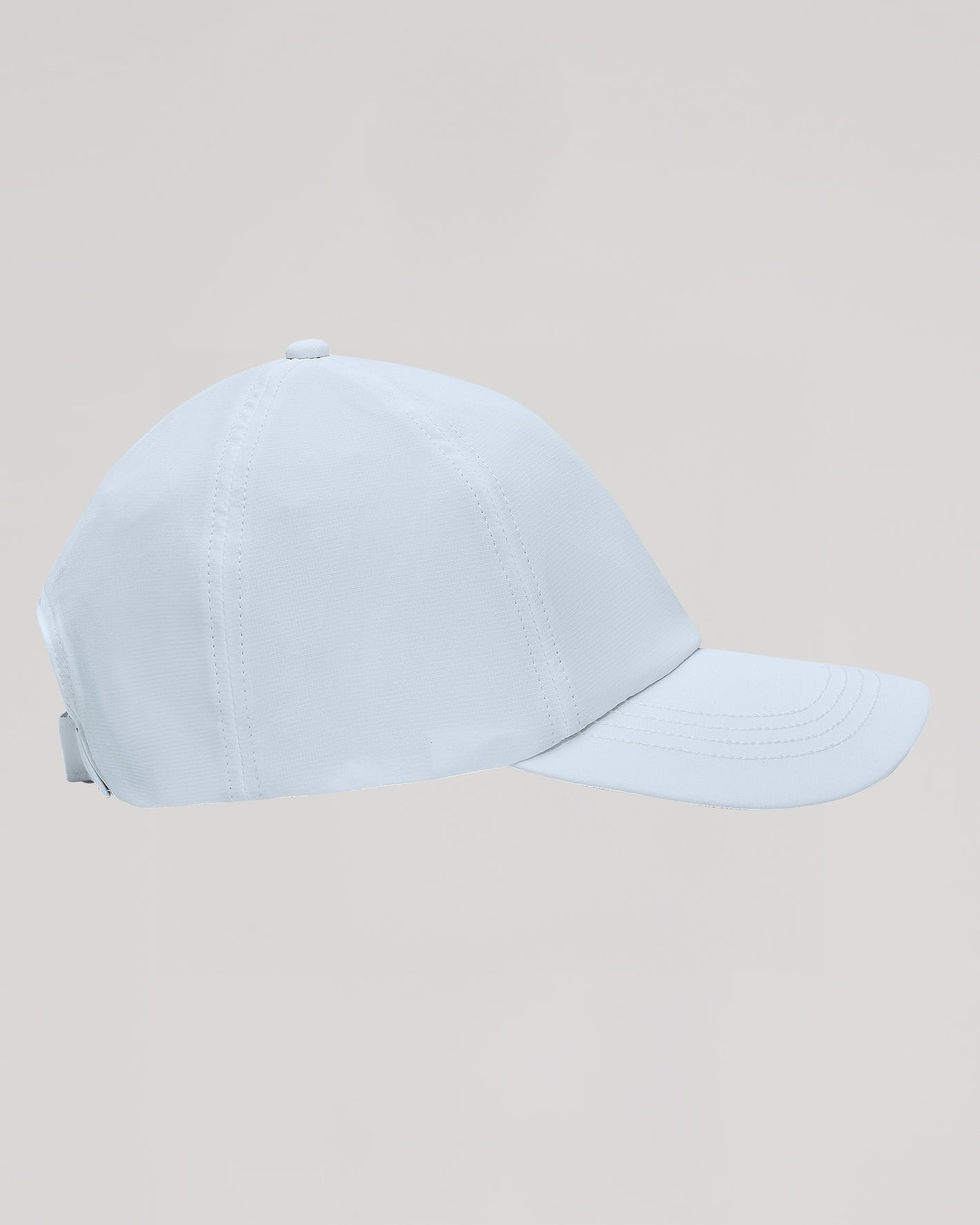 White Active Running Cap with curved brim, six-panel crown, and adjustable strap.