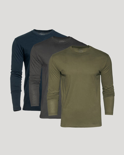 Classic Long Sleeve Crew Neck 3-Pack