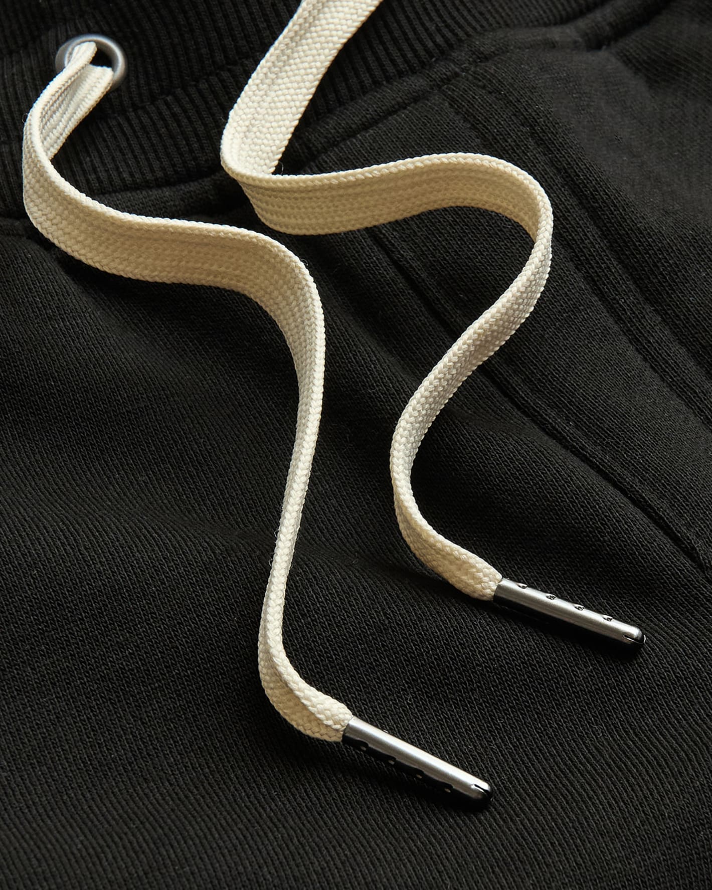 Boys' Black & Navy Fleece Joggers 2-Pack with drawcord detail.