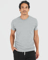Man in Versatile Crew 9-Pack: grey tee, black pants.
