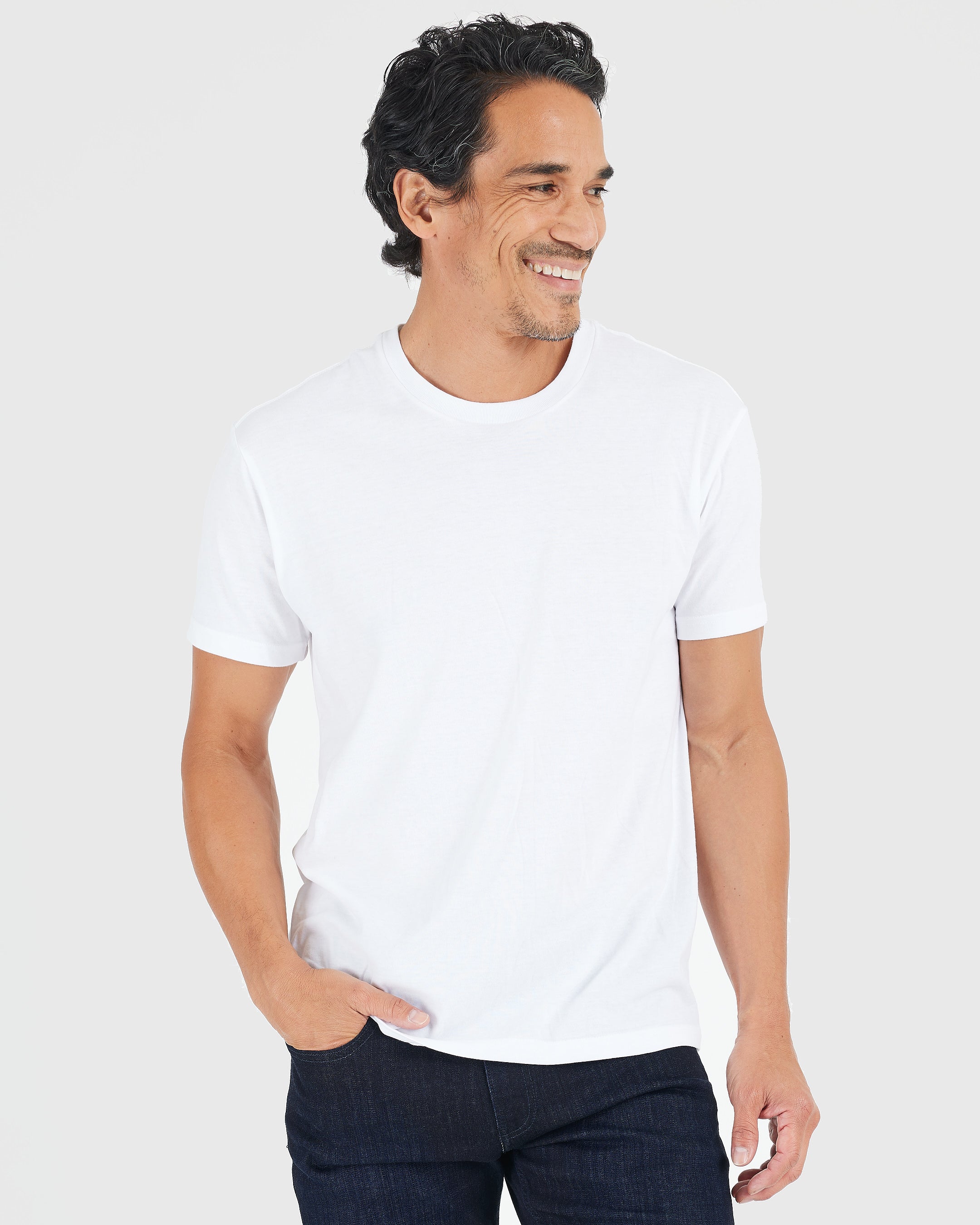 Round Neck T-Shirts - White - Set Of 3